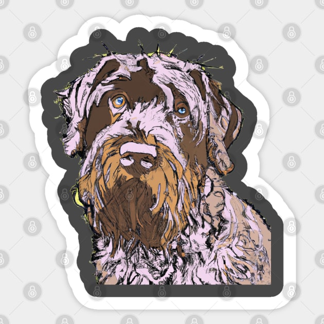 Wirehaired Pointing Griffons Pop Art - Dog Lover Gifts Sticker by PawPopArt